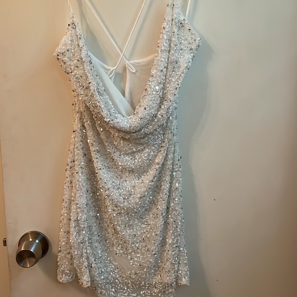 Mich Sequined Cowl-Neck Cocktail Dress - Picture 10 of 11